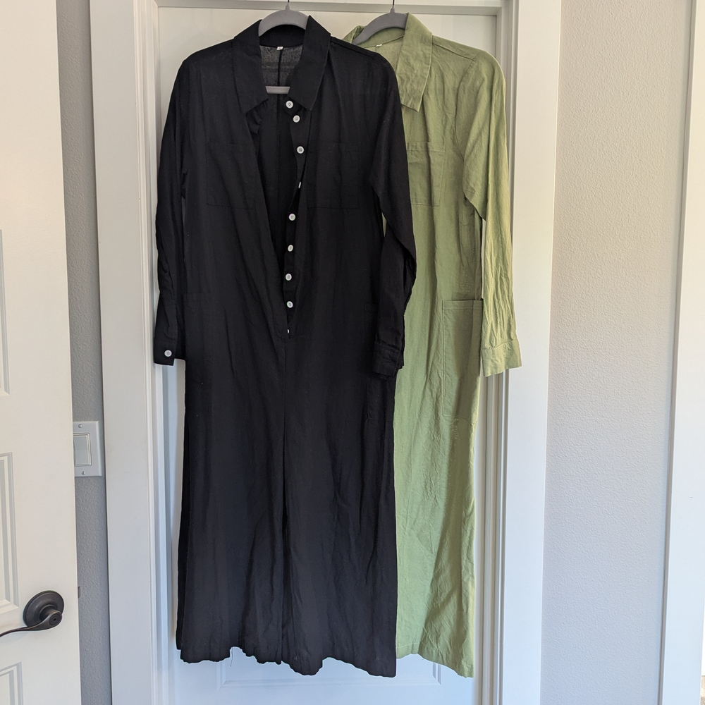 Black and Green Men's Long Coats
